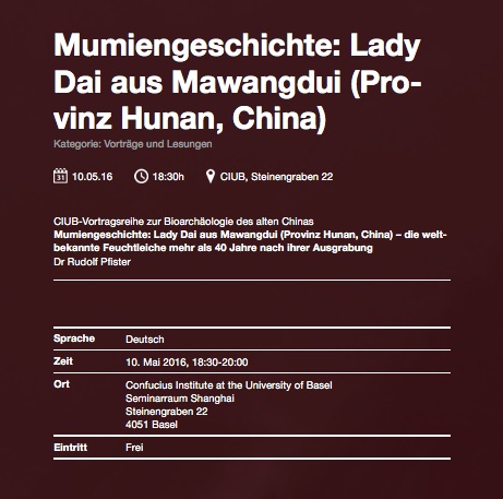 Mumiengeschichte Lady Dai aus Mawangdui Provinz Hunan China Confucius Institute at the University of Basel